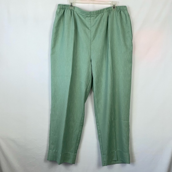 Draper's & Damons Light Green Pants w/Elastic Waist & Side Seam Pockets -Size 1X - Picture 1 of 9